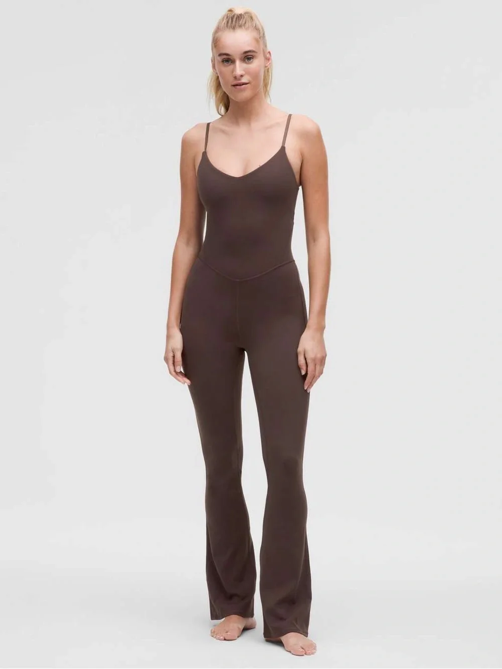 Lululemon Athletica Mini-Flare Bodysuit 32” In Espresso- Size 14